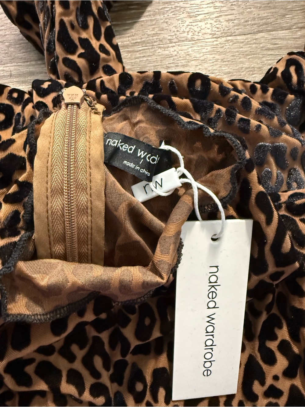 Naked Wardrobe Burnout Printed Jumpsuit Leopard - Picture 4 of 4